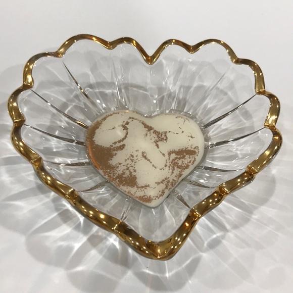 NWOT Crystal Heart Dish, Resin Pour Art